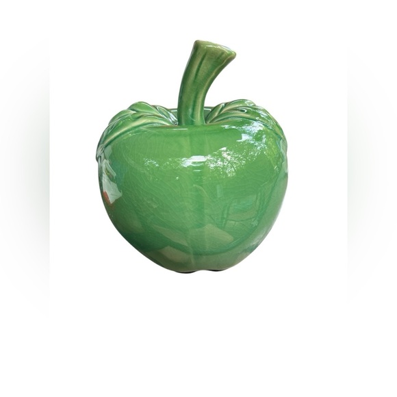 Large Green Ceramic Apple 8”x21”‎ Around MCM - Picture 1 of 6